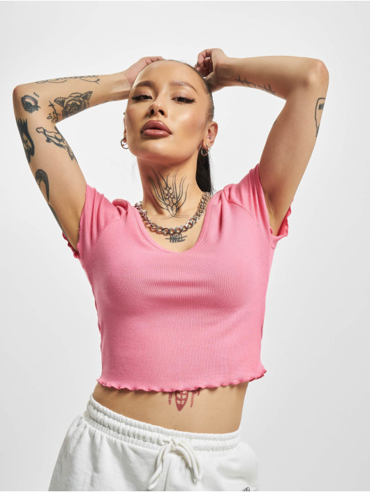 Only Tops sans manche Kika V Neck Crop magenta